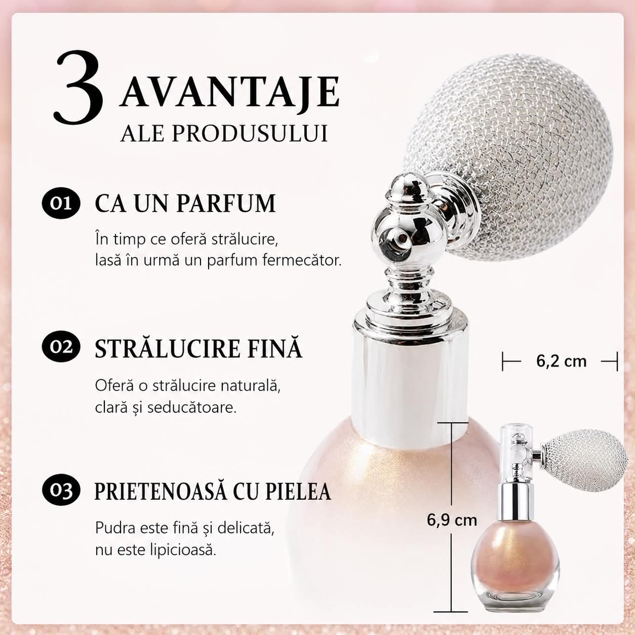 Spray iluminator cu particule aurii